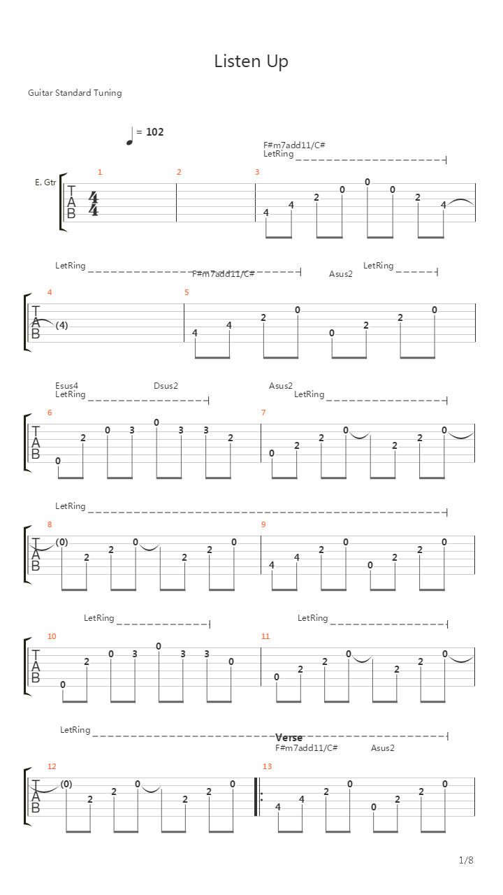 Listen Up吉他谱