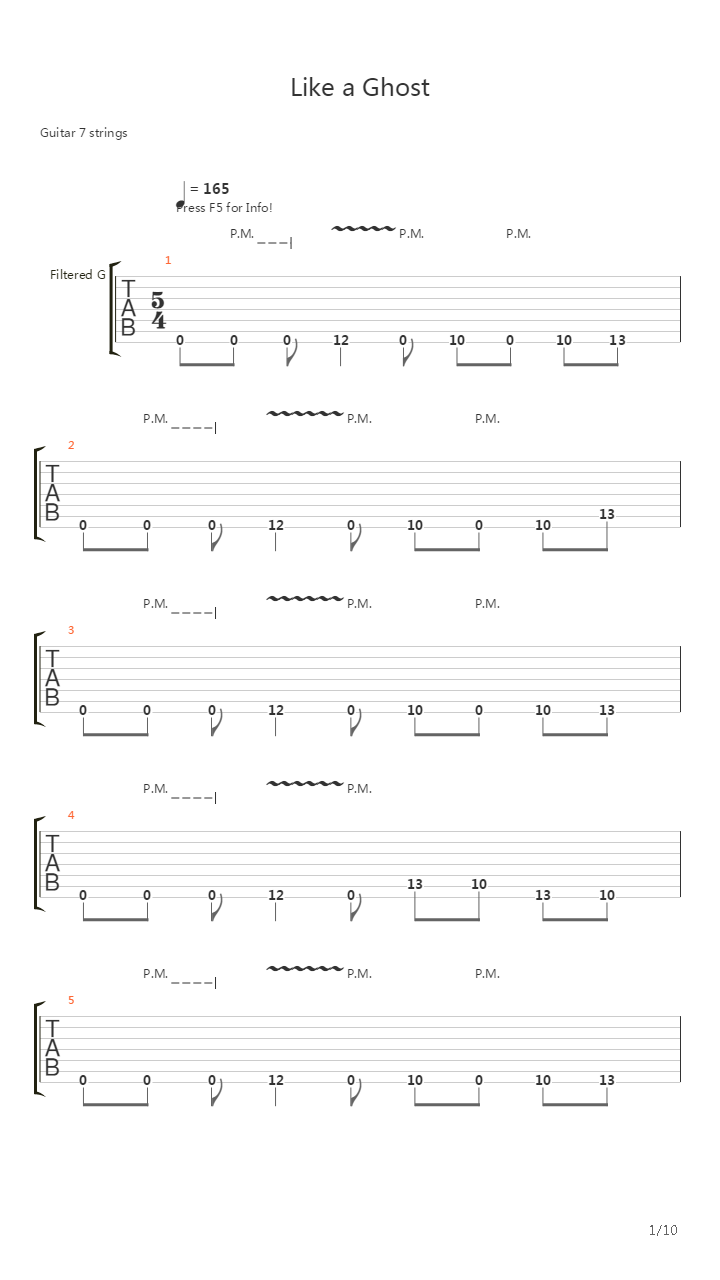Like A Ghost吉他谱