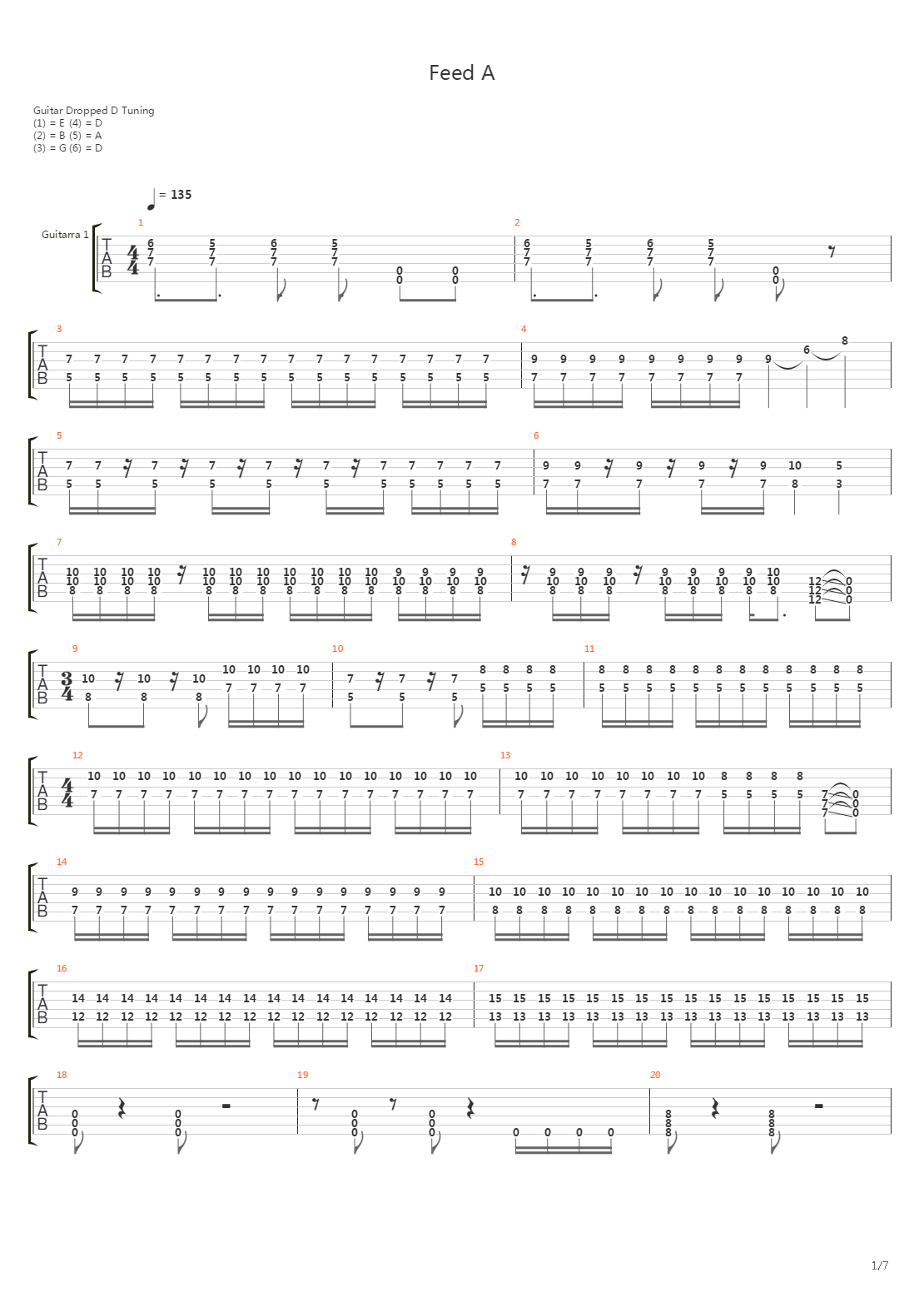 Feed A吉他谱