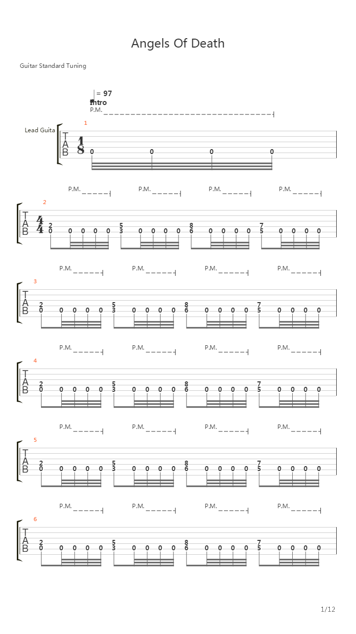 Angels Of Death吉他谱