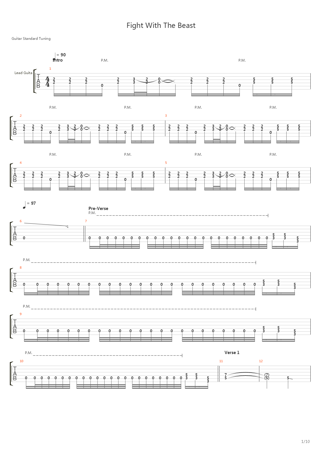 Fight With The Beast吉他谱