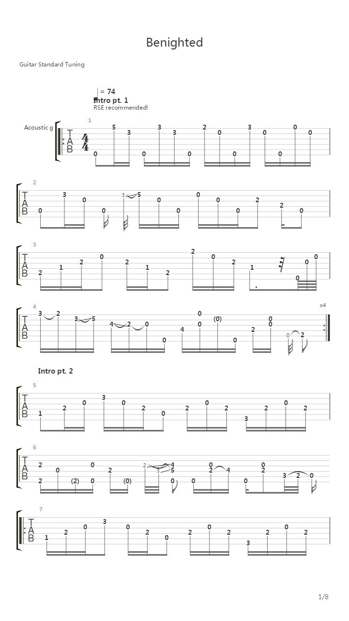 Benighted吉他谱