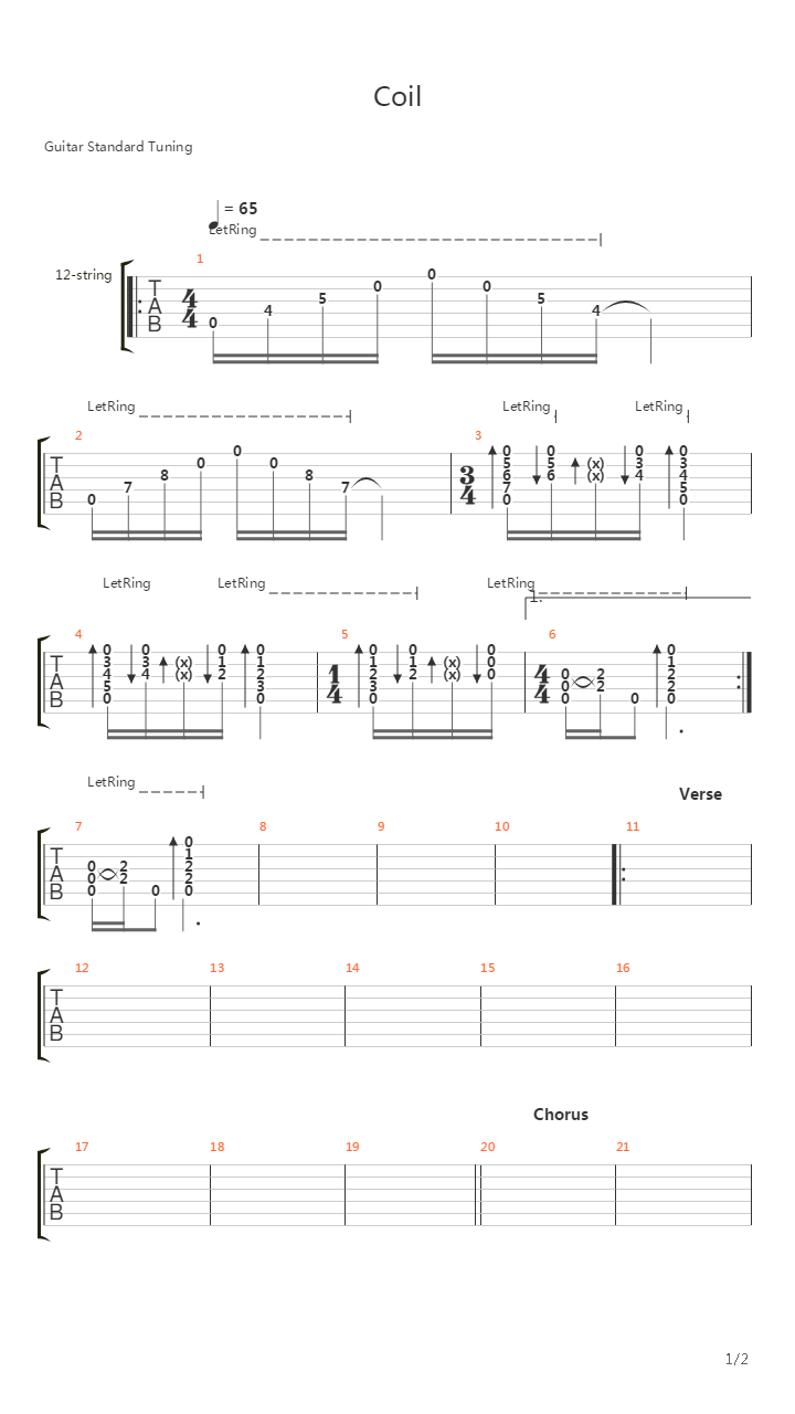 Coil吉他谱