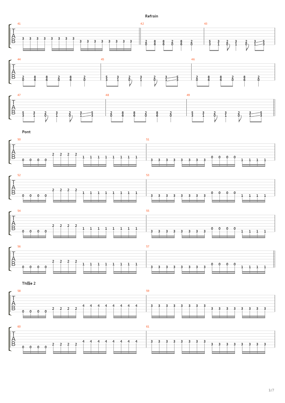 Tric吉他谱