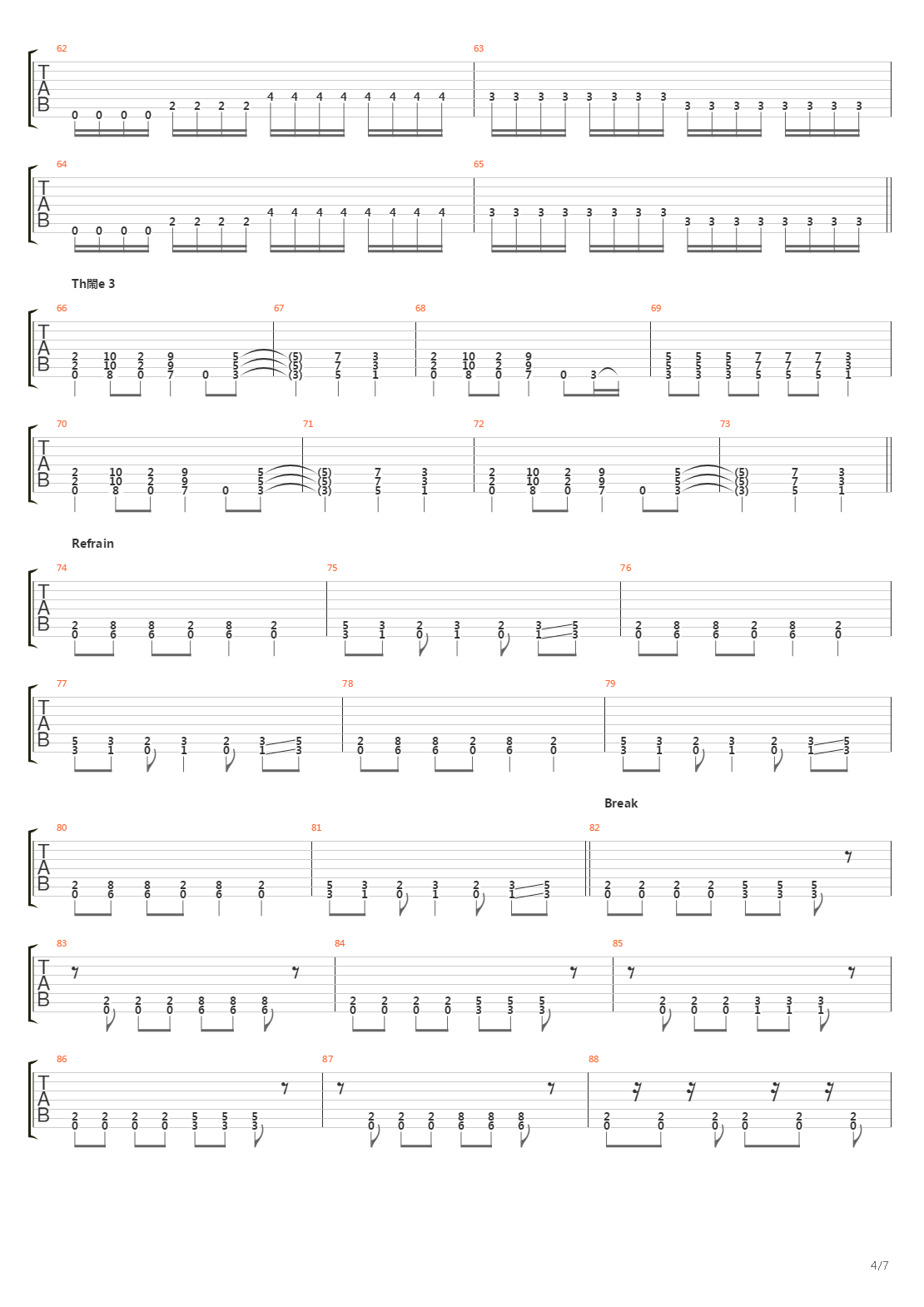 Tric吉他谱