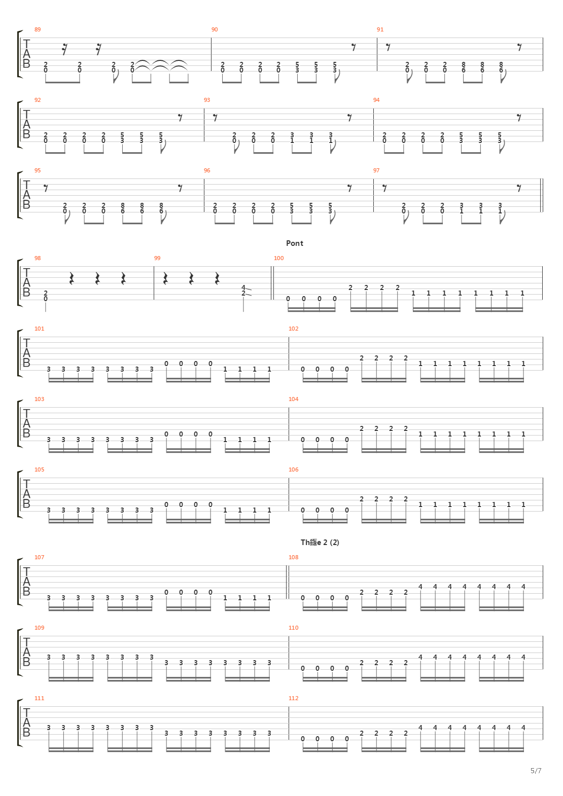 Tric吉他谱