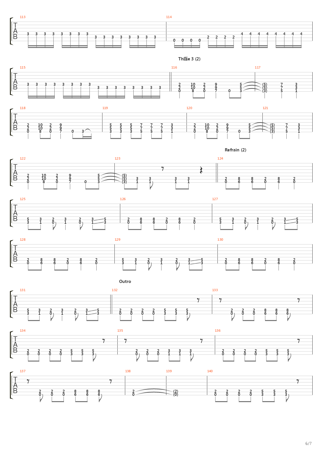 Tric吉他谱