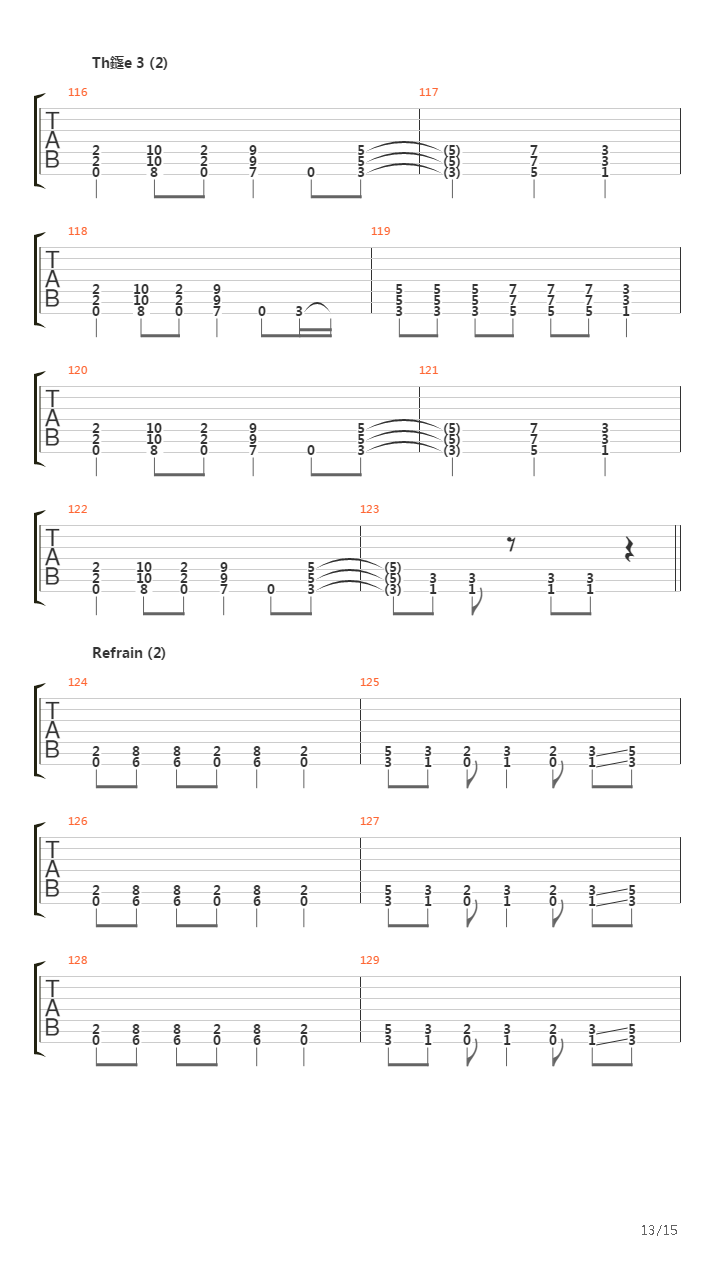 Tric吉他谱