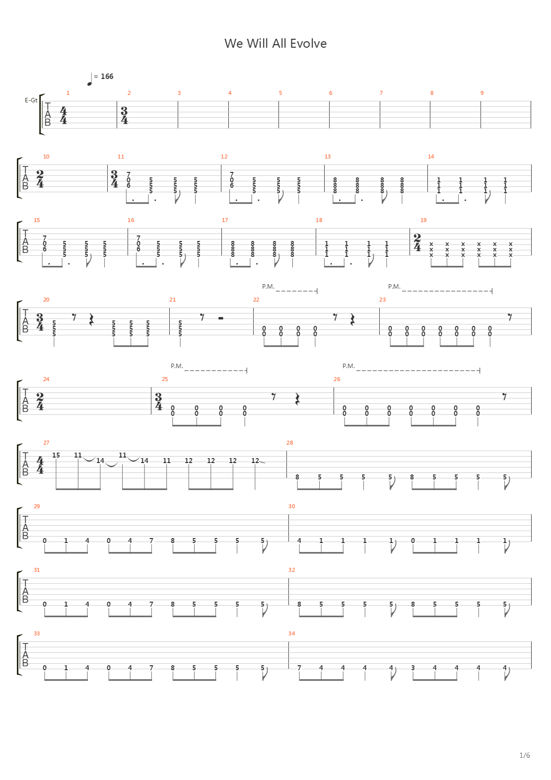 We Will All Evolve吉他谱
