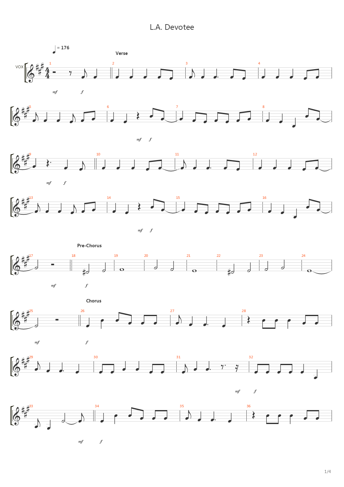 La Devotee吉他谱