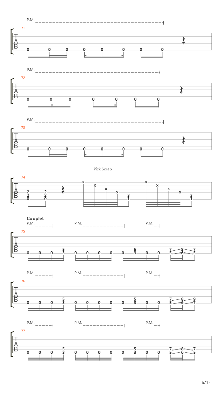 Throes Of Rejection吉他谱