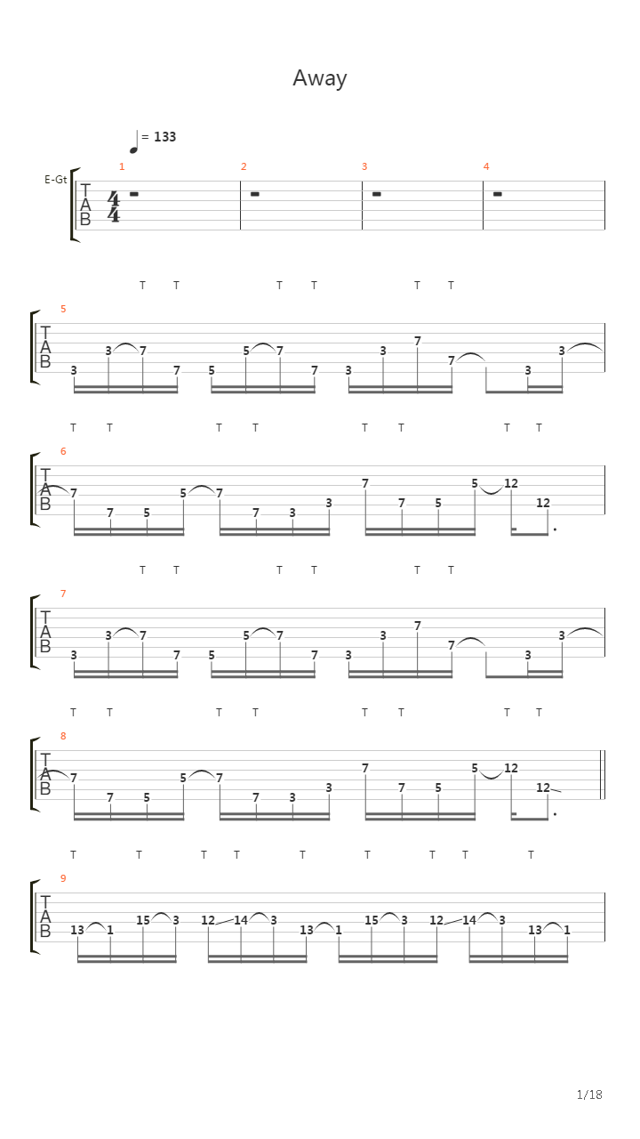 Away Plini吉他谱