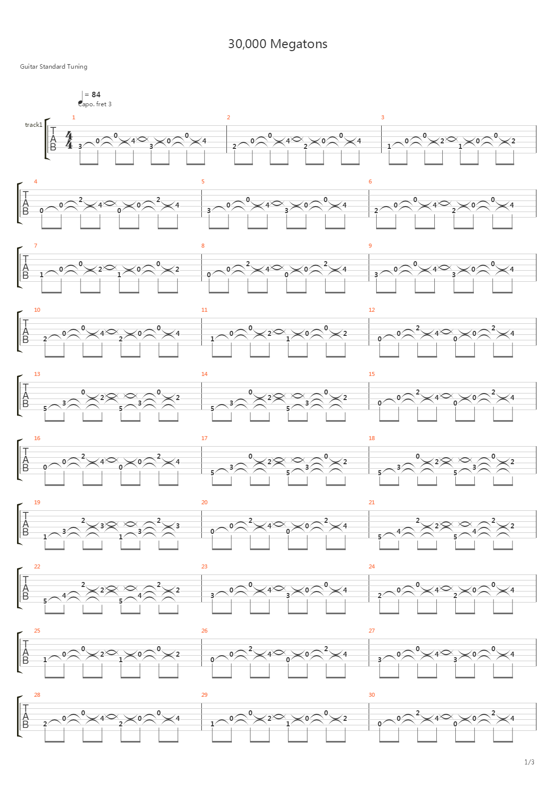 30000 Megatons吉他谱