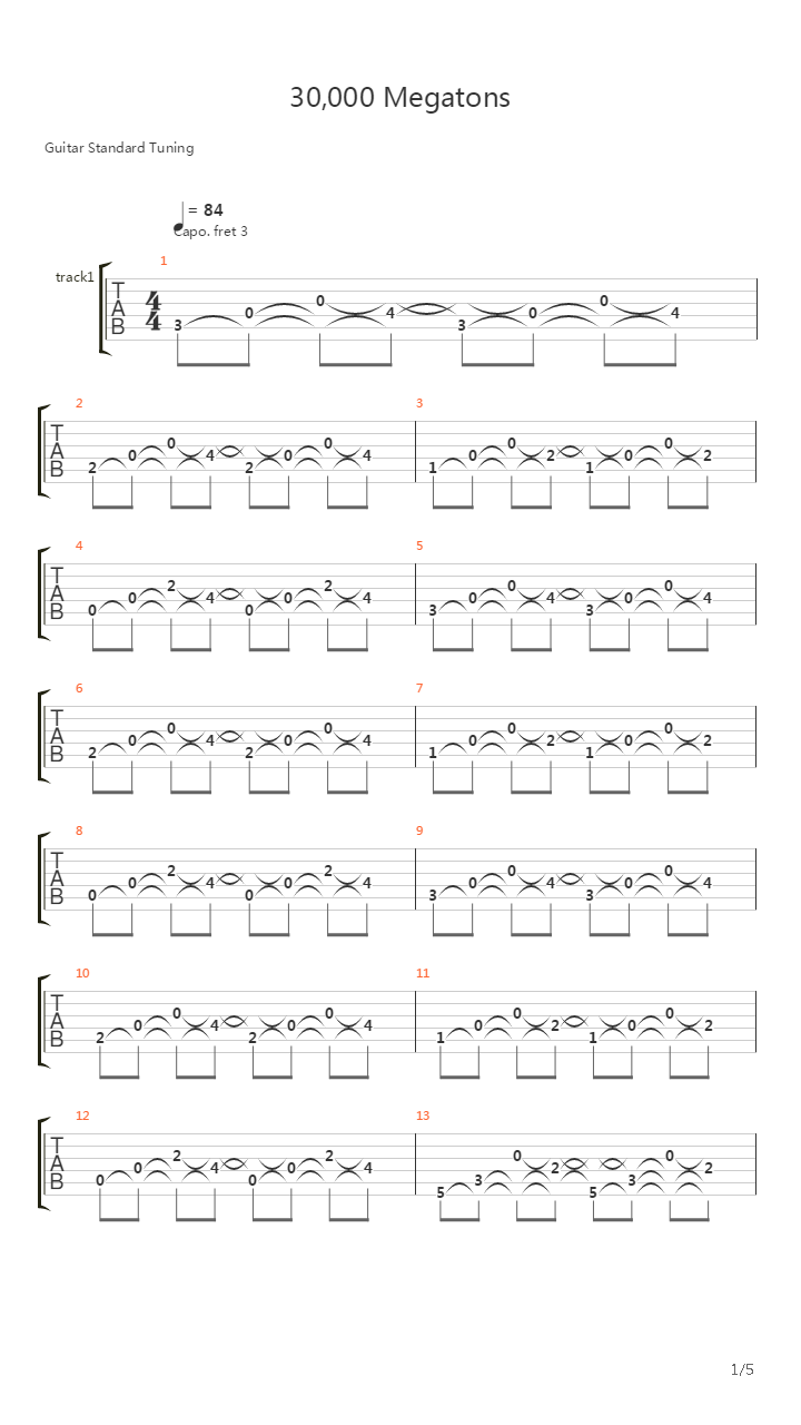30000 Megatons吉他谱