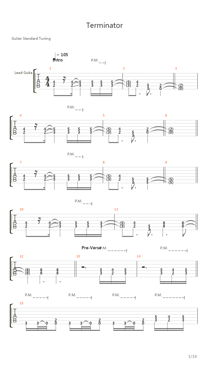 Terminator吉他谱
