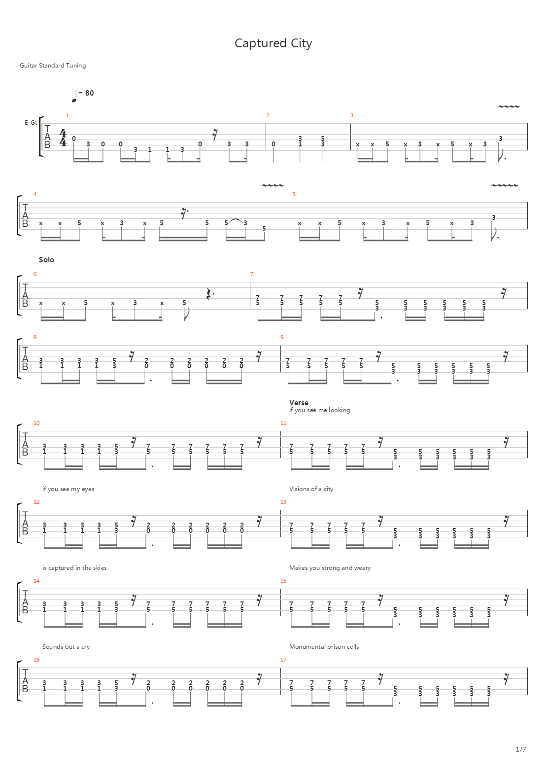 Captured City吉他谱
