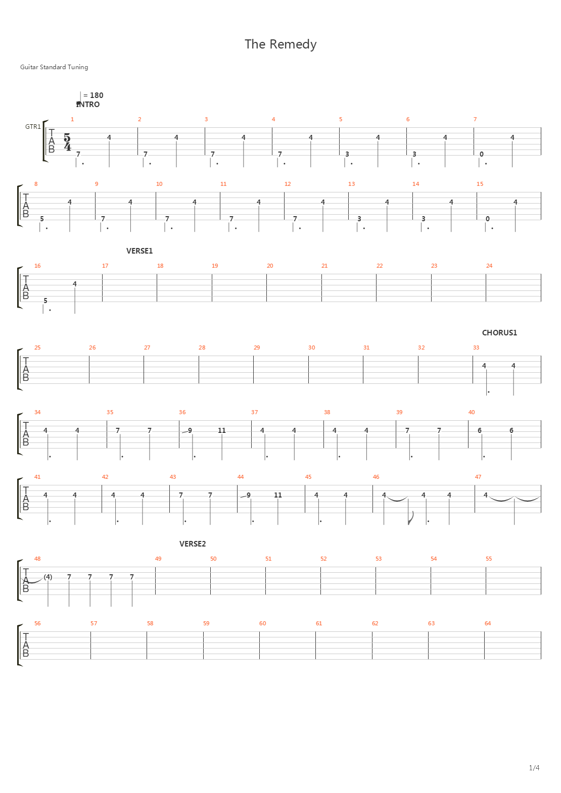 The Remedy吉他谱