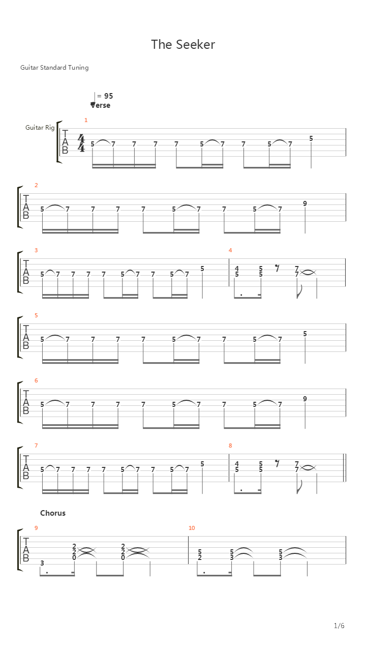 The Seeker吉他谱