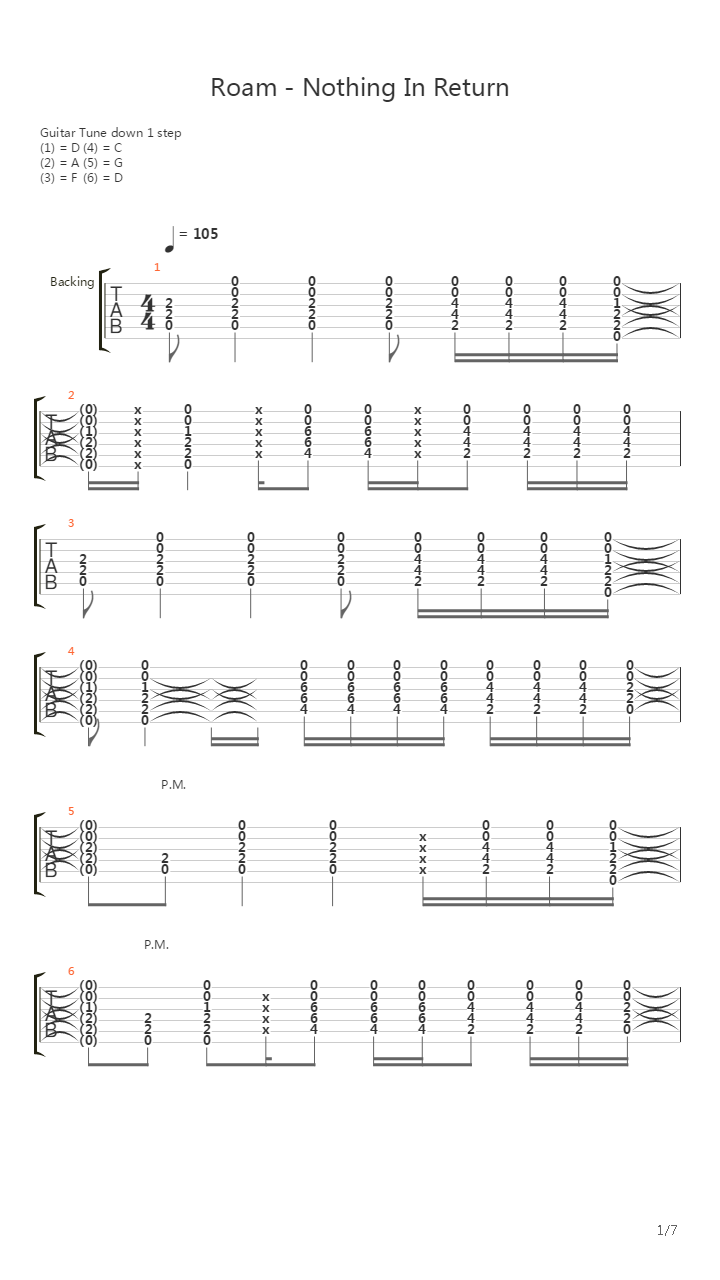 Nothing In Return吉他谱