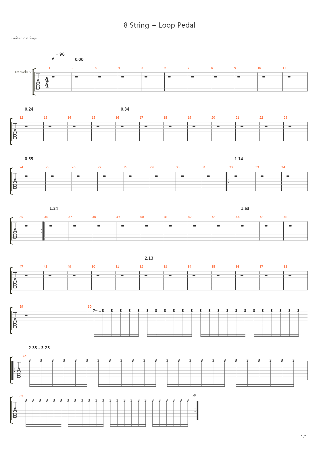 8 String Loop Pedal吉他谱