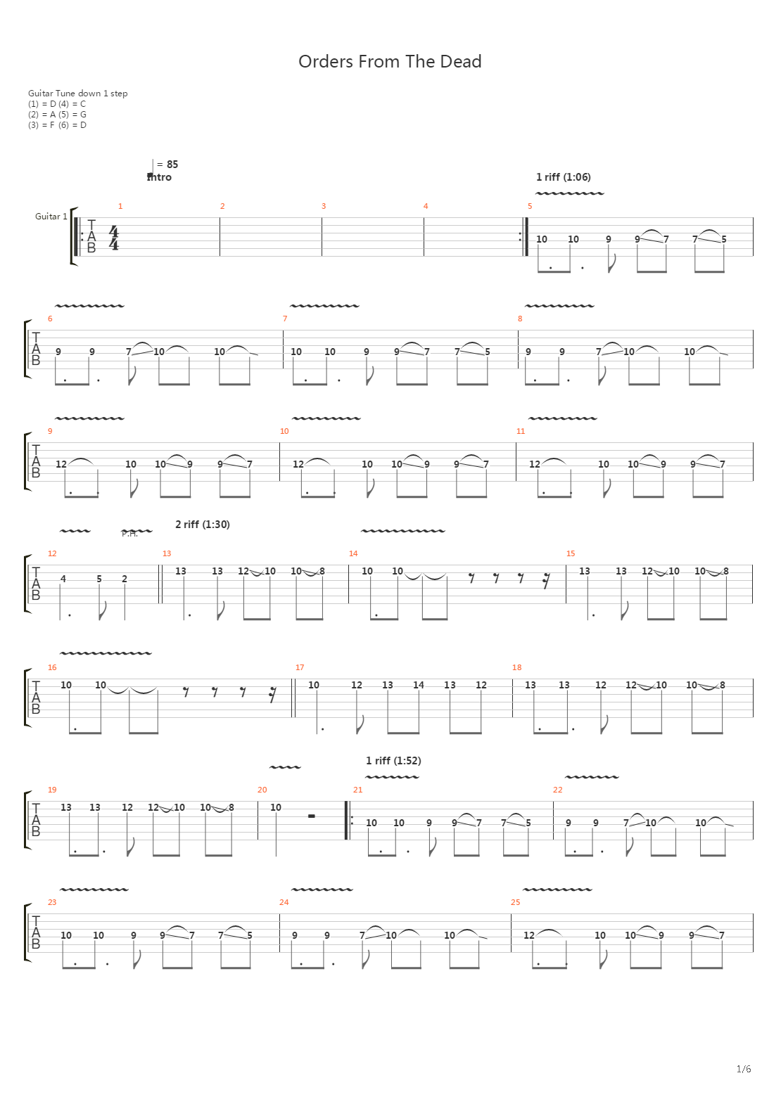 Orders From The Dead吉他谱