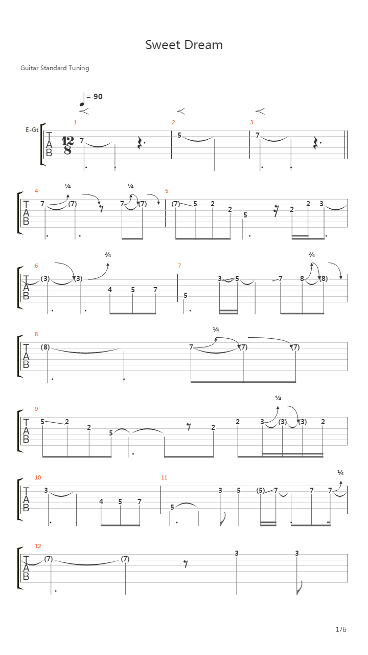 sweetdreams吉他谱图片