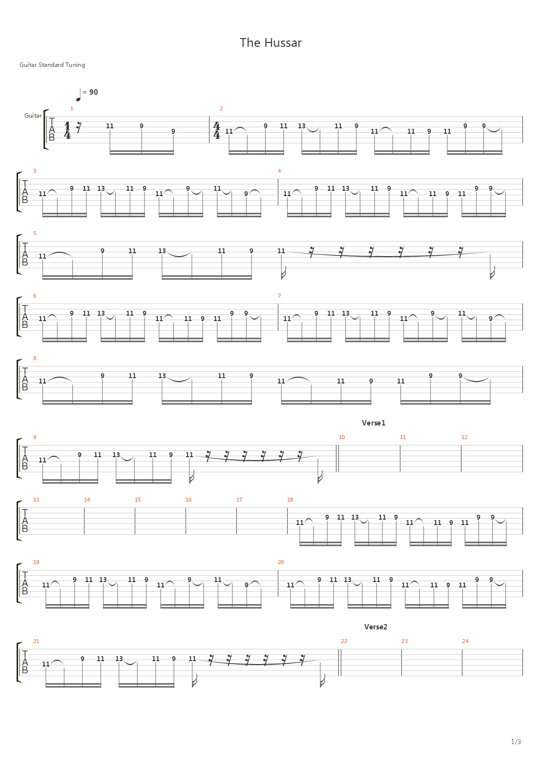 The Hussar吉他谱