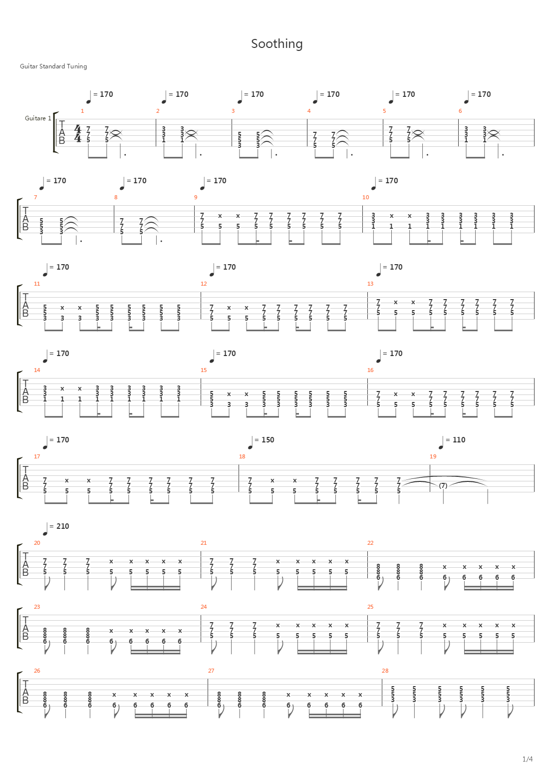Soothing吉他谱