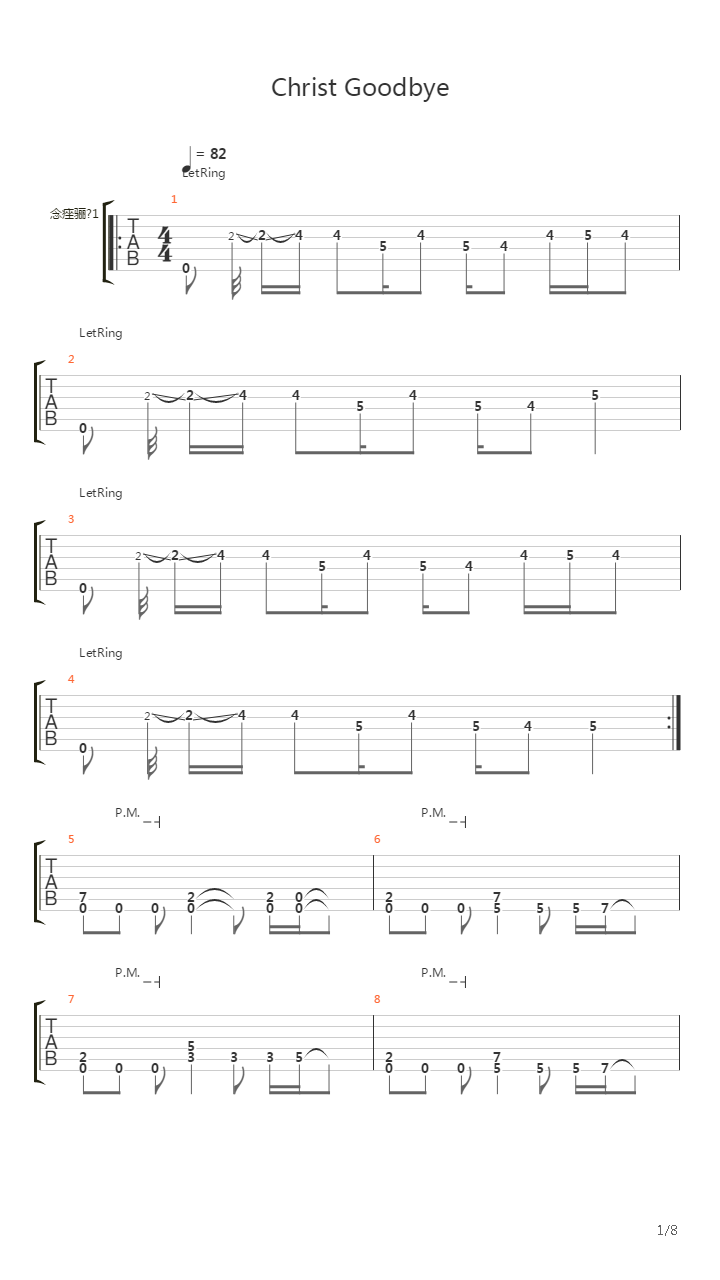 Christ Goodbye吉他谱