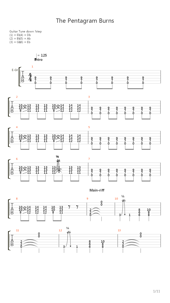 The Pentagram Burns吉他谱