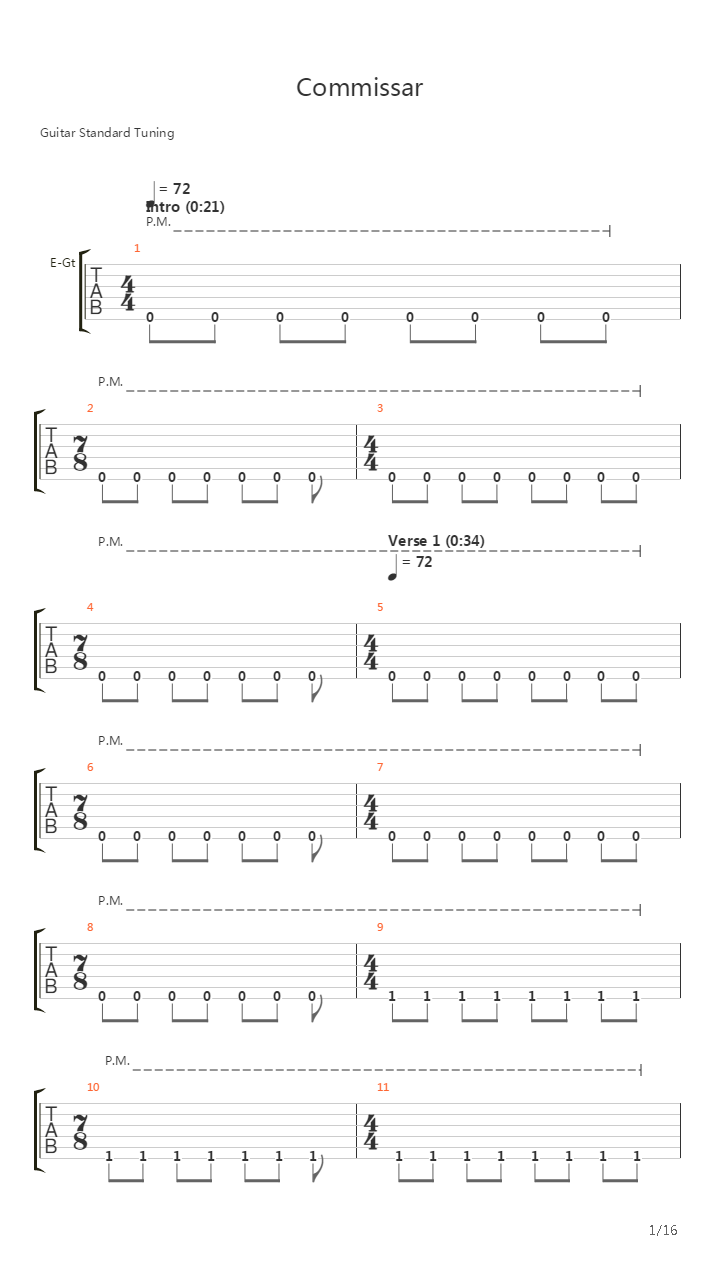 Commissar吉他谱