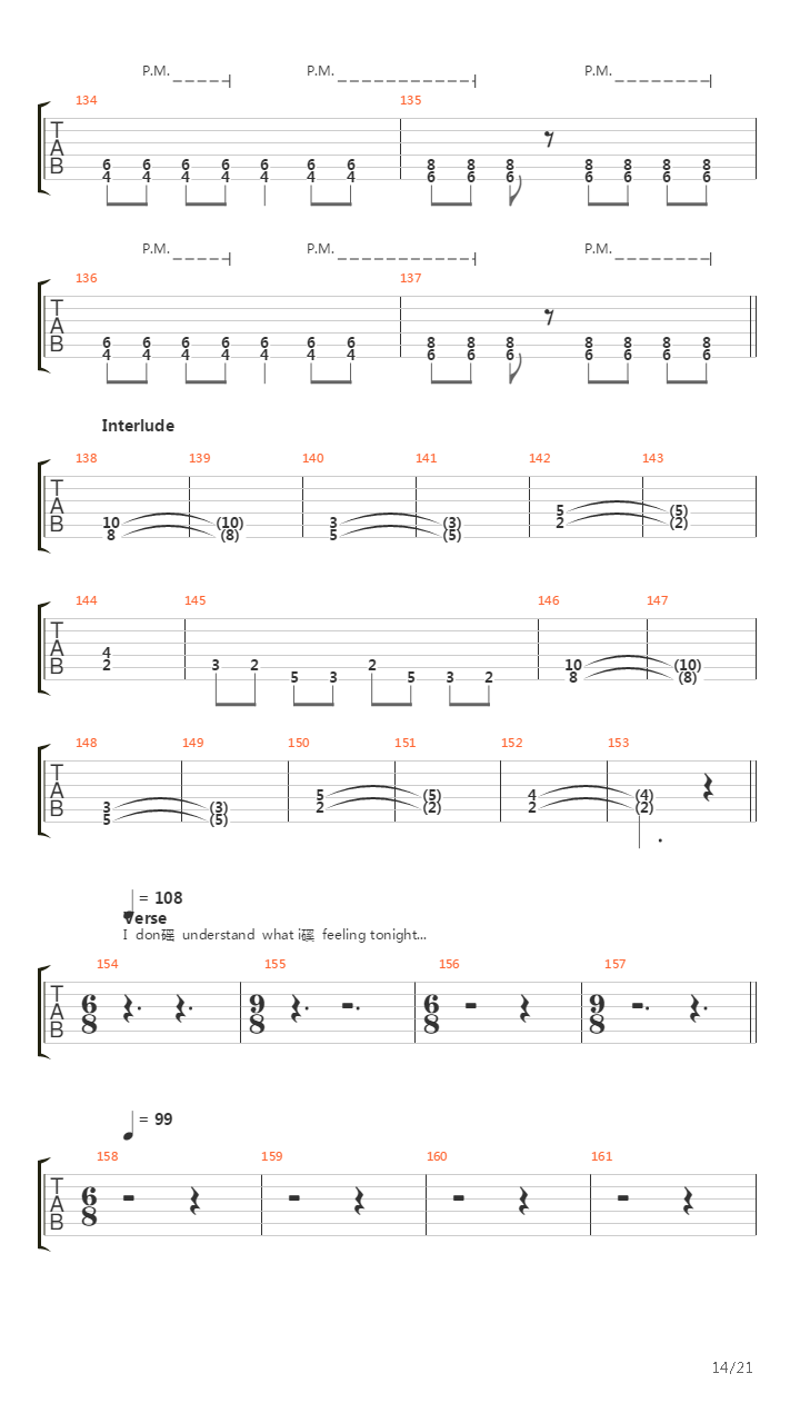 Turns To Me吉他谱