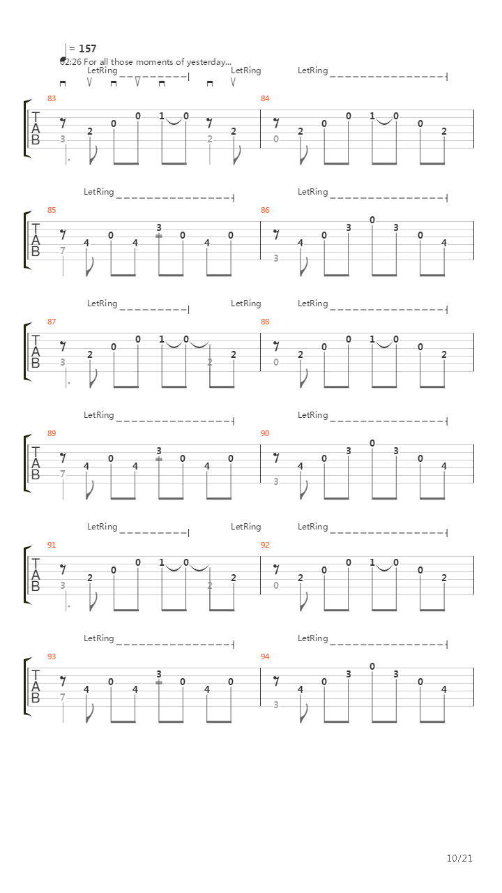 Turns To Me吉他谱