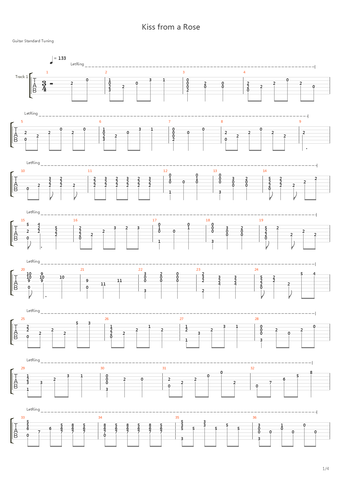 Kiss From A Rose吉他谱