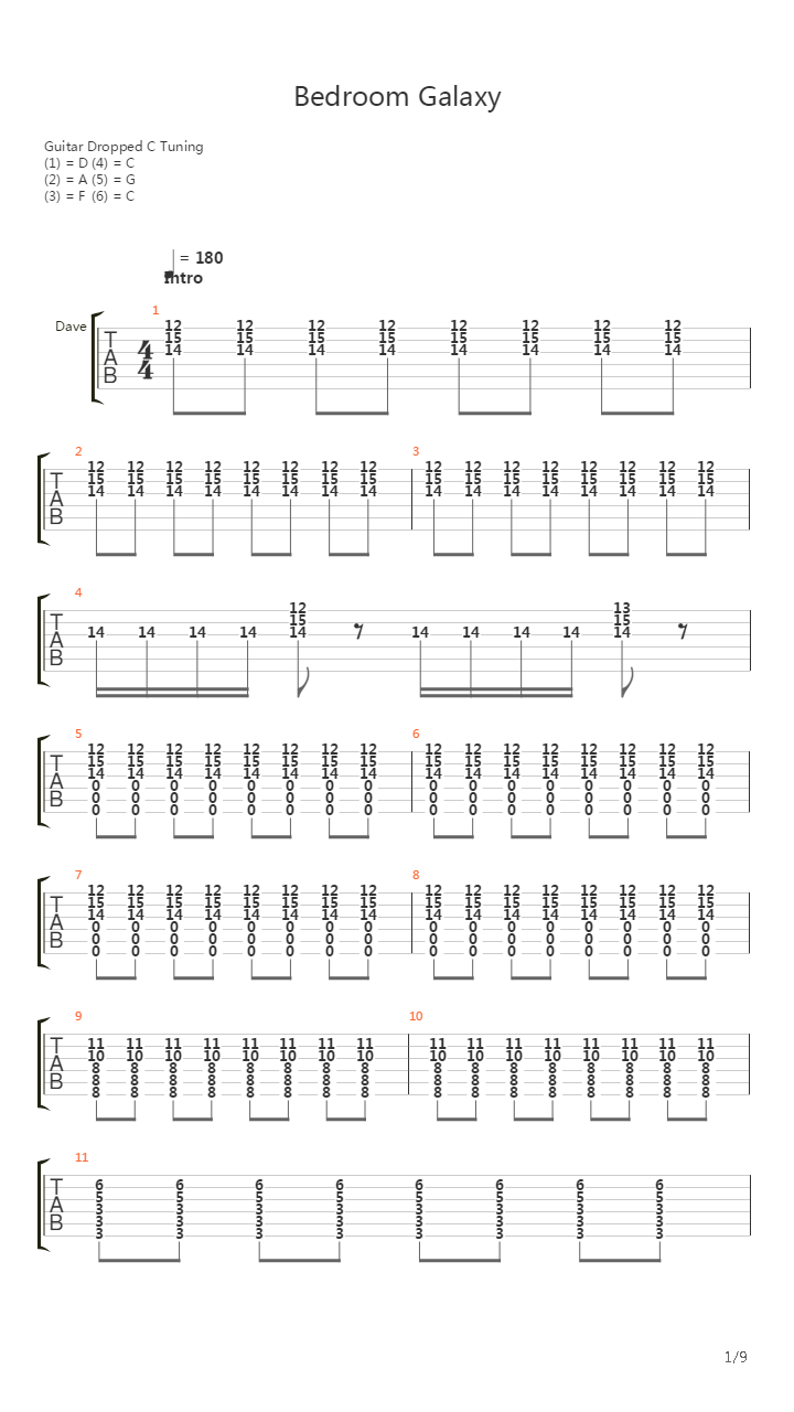 Bedroom Galaxy吉他谱