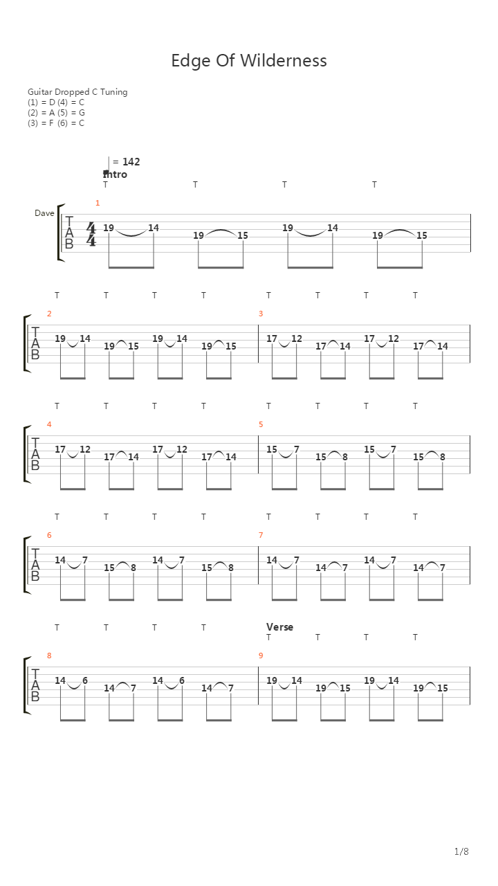 Edge Of Wilderness吉他谱