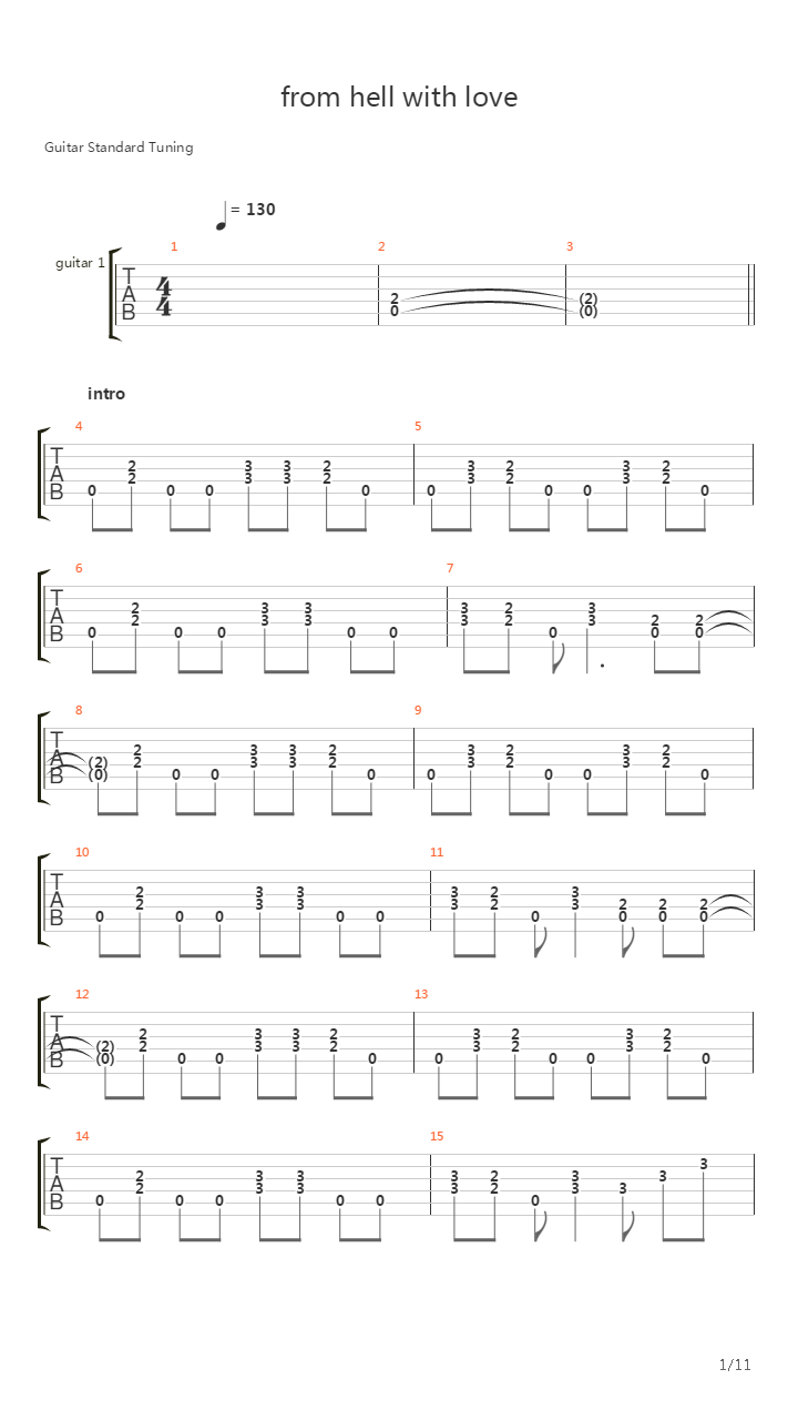 From Hell With Love吉他谱
