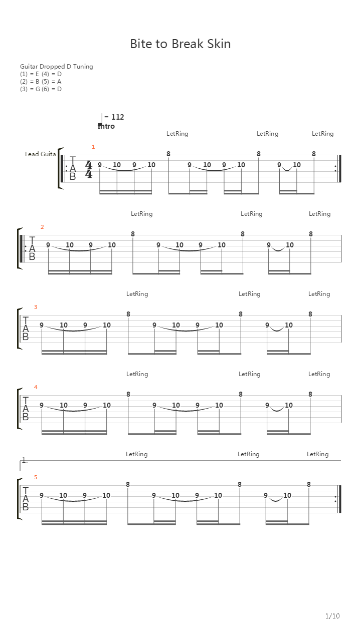 Bite To Break Skin吉他谱