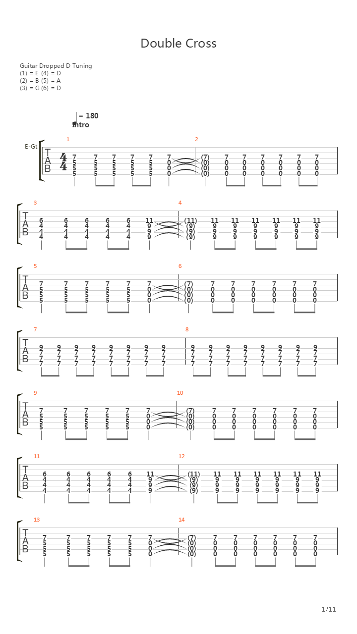 Double Cross吉他谱