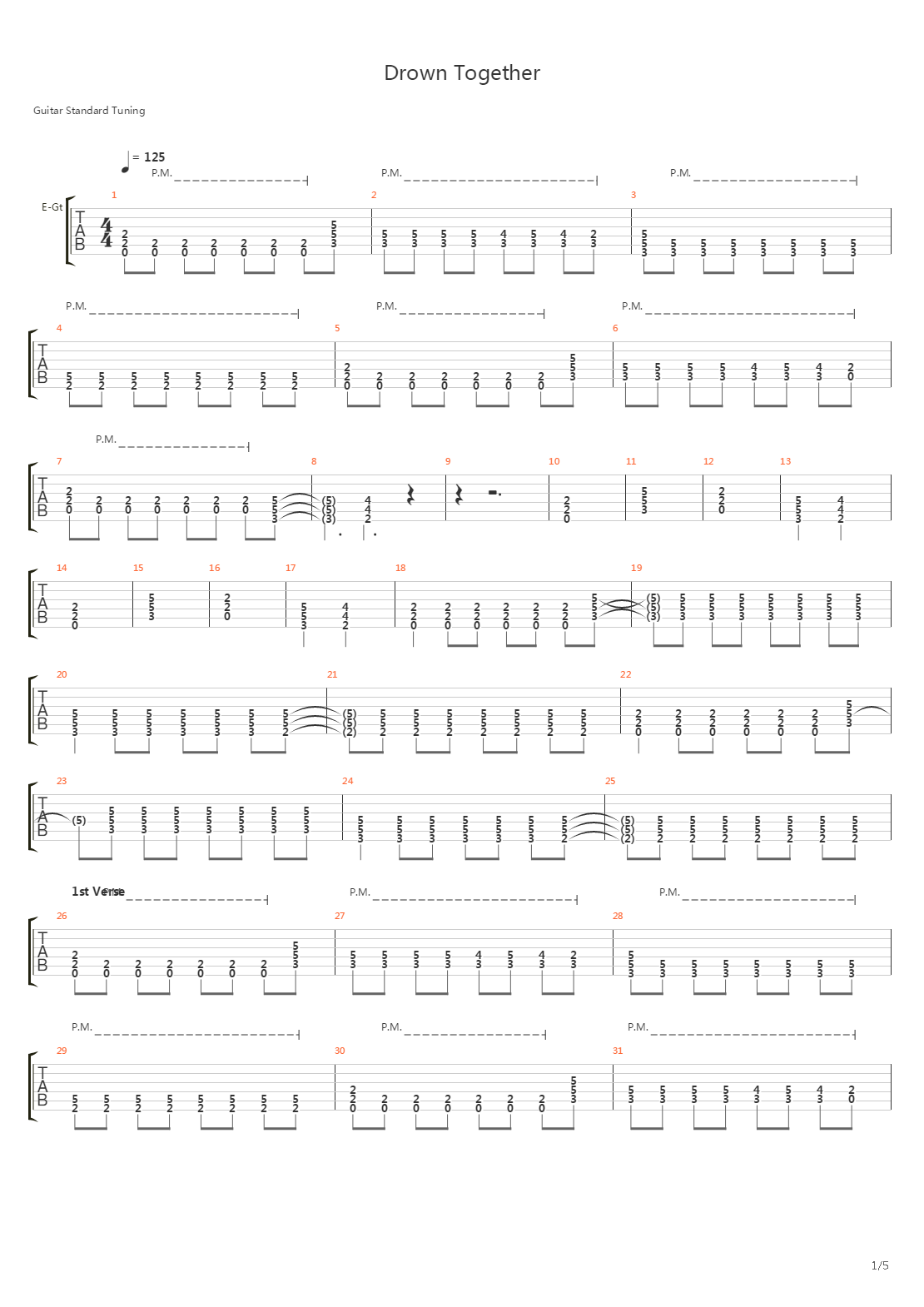 Drown Together吉他谱