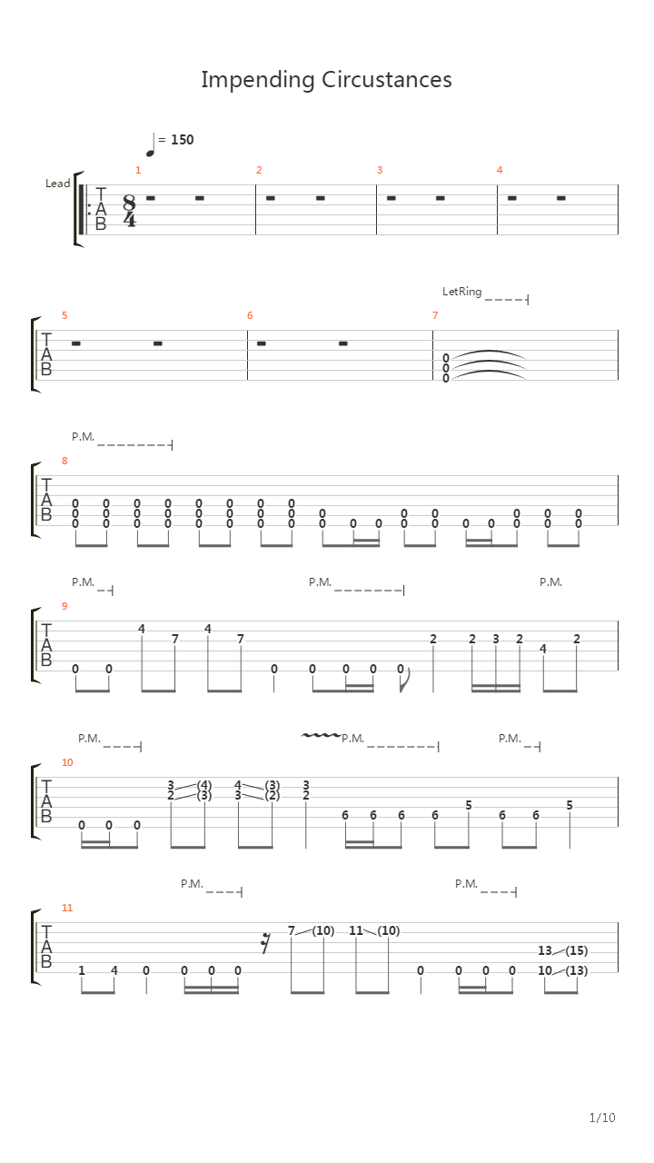 Impending Circumstances吉他谱