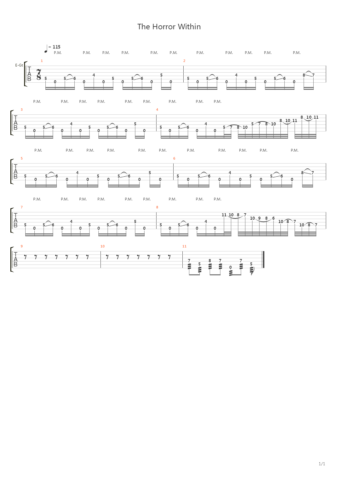 The Horror Within intro吉他谱