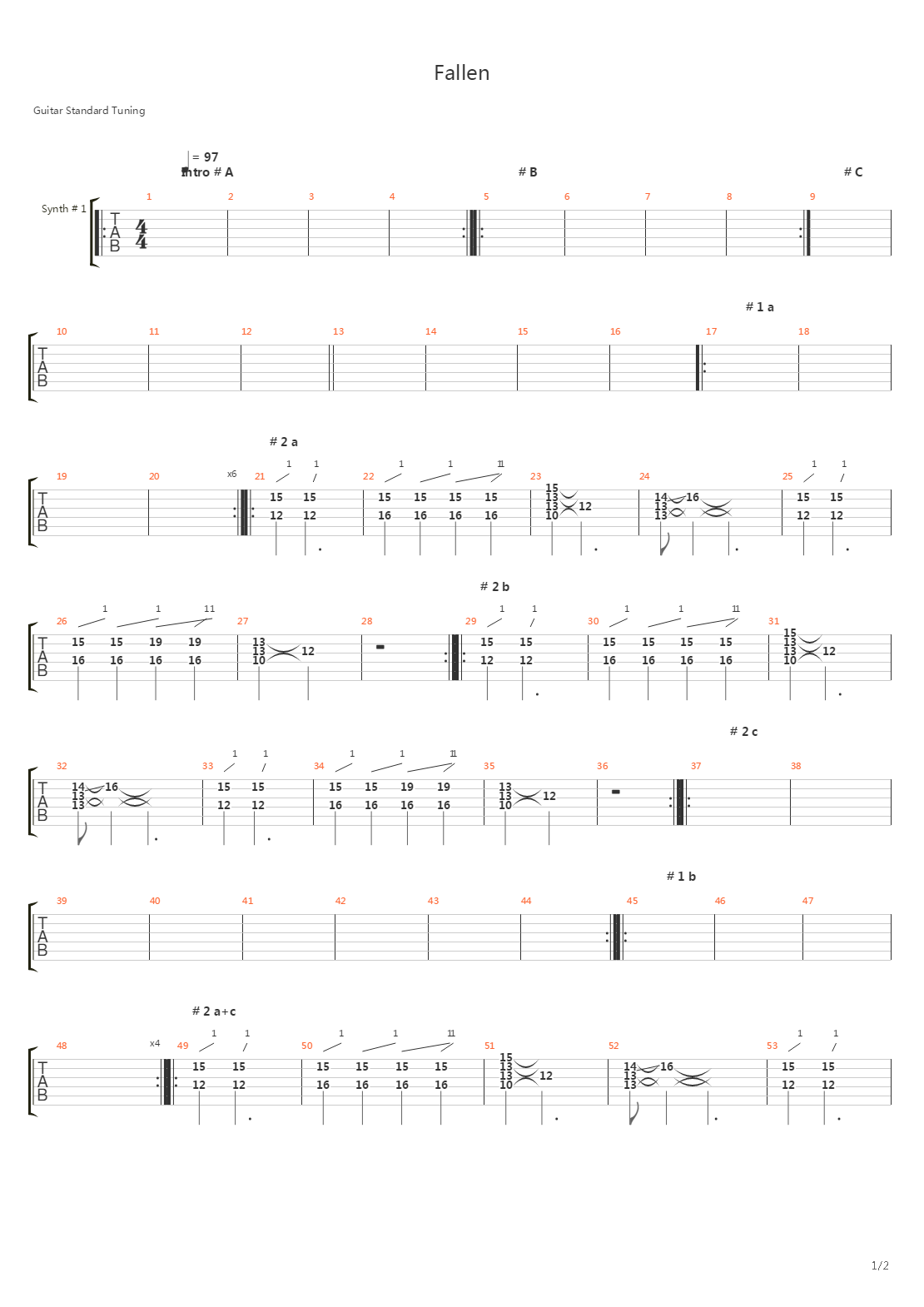 Fallen吉他谱