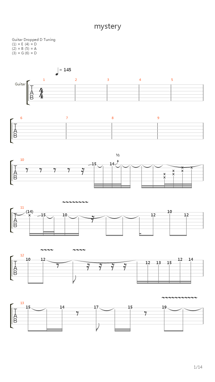 Mystery吉他谱