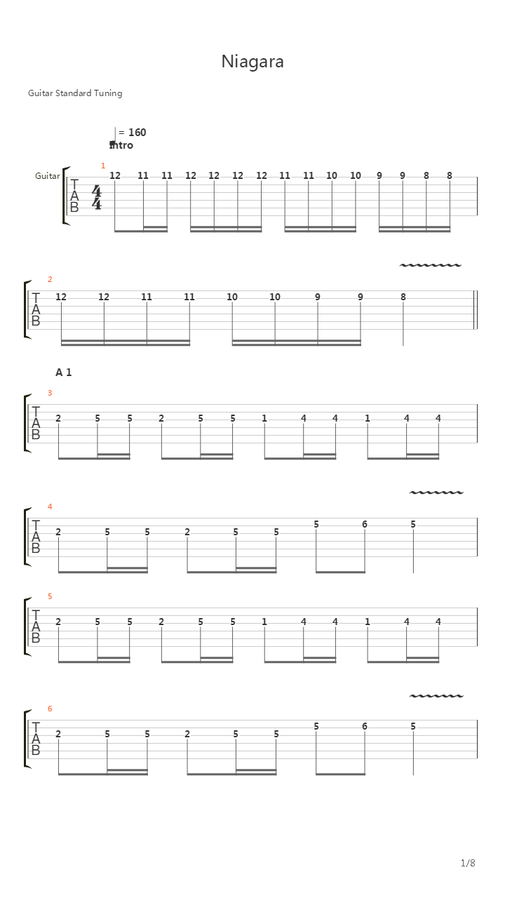 Niagara吉他谱
