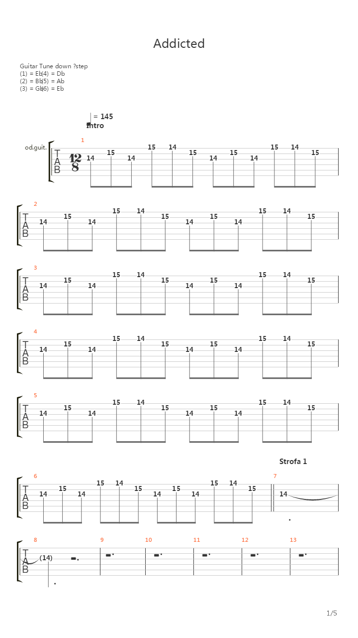 Addicted吉他谱