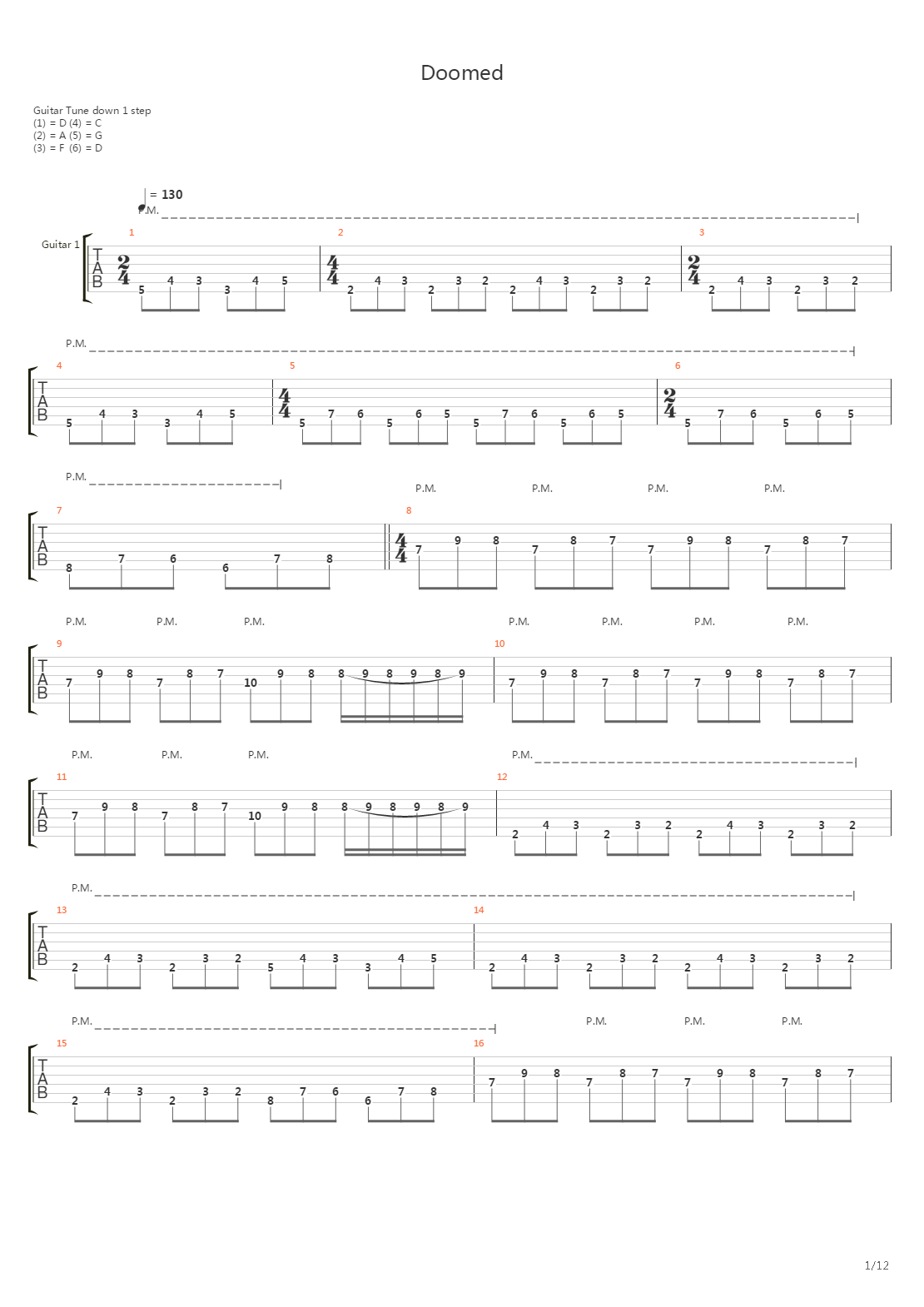 Doomed吉他谱