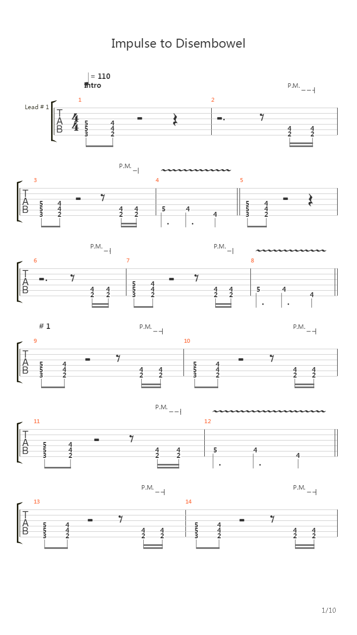 Impulse To Disembowel吉他谱