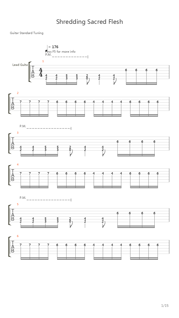 Shredding Sacred Flesh吉他谱