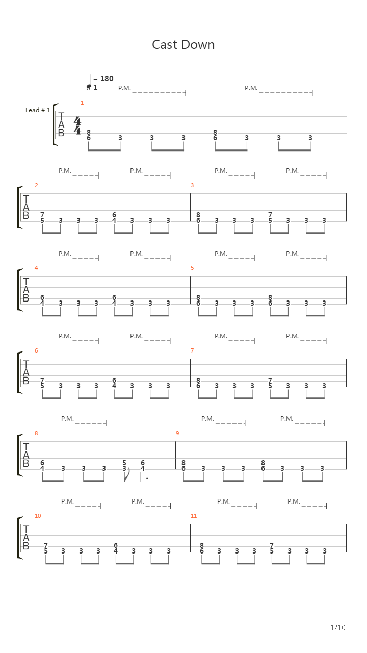 Cast Down吉他谱